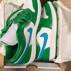 Nike Jordan Air 1 Low in Green, White, and Blue
